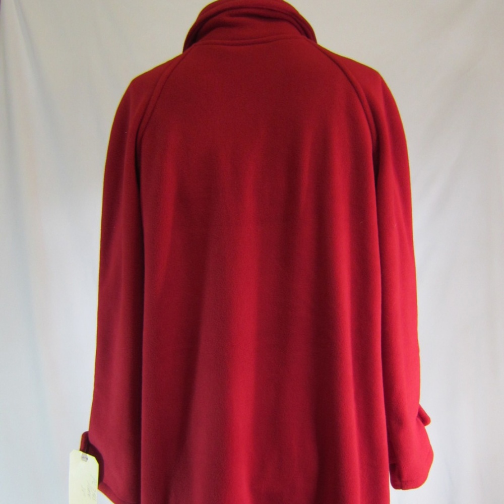 Stunning Red Fleece Button Front Long Jacket - image 4
